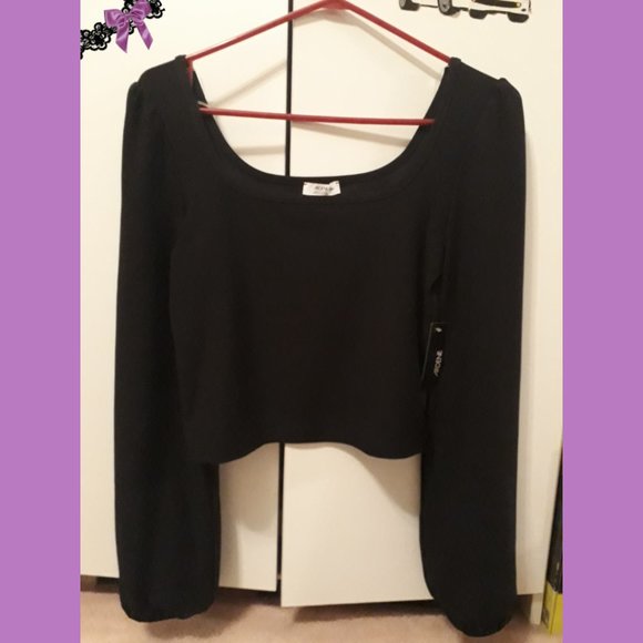 Ardene black square neck top - Picture 1 of 2